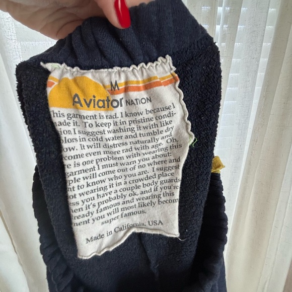 Aviator Nation Navy Joggers with Rainbow Stripe - Picture 7 of 9